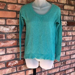 American Eagle Outfiters St. Patrick’s Day green fishnet sweater